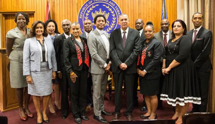 Left to right: Reyah Richardson (Executive member), Giselle La Ronde-West (Executive Member), Racquel Moses (Trustee), Dr. Terry Ali (Vice President), Diane Henderson (Vice President), Ephraim Serrette (Vice President), Brian Lewis (President), His Excellency Anthony Carmona, Curtis Nero (Treasurer), Annette Knott (Secretary General), Dave Williams (Trustee), Nadine Seemongal (Assistant Secretary General), Wendell Constantine (Executive Member). Left to right: Reyah Richardson (Executive member), Giselle La Ronde-West (Executive Member), Racquel Moses (Trustee), Dr. Terry Ali (Vice President), Diane Henderson (Vice President), Ephraim Serrette (Vice President), Brian Lewis (President), His Excellency Anthony Carmona, Curtis Nero (Treasurer), Annette Knott (Secretary General), Dave Williams (Trustee), Nadine Seemongal (Assistant Secretary General), Wendell Constantine (Executive Member).