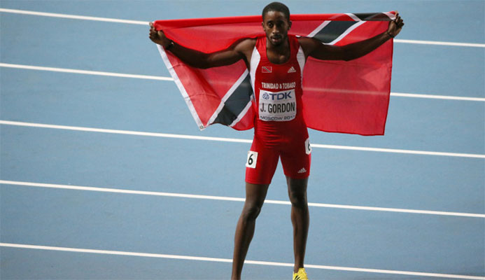 Trinidad and Tobago's Jehue Gordon celebrates winning the world 400m hurdles title in 2013 at the end of a season when he had had a physical imbalance identified and rectified by MJP staff ©Getty Images Trinidad and Tobago's Jehue Gordon celebrates winning the world 400m hurdles title in 2013 at the end of a season when he had had a physical imbalance identified and rectified by MJP staff ©Getty Images