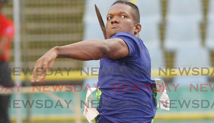 Keshorn Walcott throws the javelin on Saturday at the 2019 NGC/NAAA National Open Championships, at the Hasely Crawford Stadium, Mucurapo. PHOTO BY ANGELO MARCELLE Keshorn Walcott throws the javelin on Saturday at the 2019 NGC/NAAA National Open Championships, at the Hasely Crawford Stadium, Mucurapo. PHOTO BY ANGELO MARCELLE