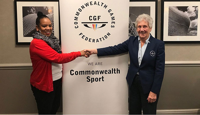 Commonwealth Games Federation President Dame Louise Martin, right,  and T&T Olympic Committee vice-president, Annette Knott. Commonwealth Games Federation President Dame Louise Martin, right,  and T&T Olympic Committee vice-president, Annette Knott.