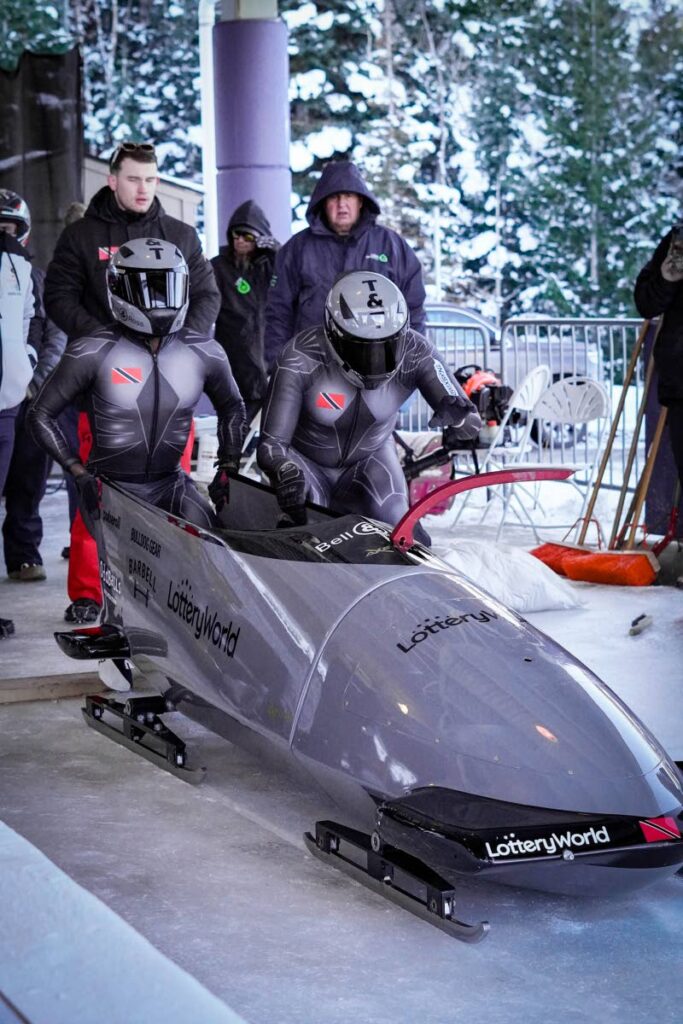 Trinidad and Tobago bobsledders Axel Brown (R) and Shakeel John compete, on Saturday, at the North American Cup in Park City, Utah. - via Axel Brown (Image obtained via newsday.co.tt) Trinidad and Tobago bobsledders Axel Brown (R) and Shakeel John compete, on Saturday, at the North American Cup in Park City, Utah. - via Axel Brown (Image obtained via newsday.co.tt)