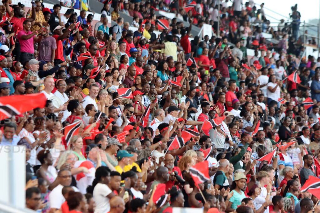 Local fans cheer athletes on the final day of the Commonwealth Youth Games, Hasely Crawford Stadium, Port of Spain on August 10. - ANGELO MARCELLE (Image obtained at newsday.co.tt) Local fans cheer athletes on the final day of the Commonwealth Youth Games, Hasely Crawford Stadium, Port of Spain on August 10. - ANGELO MARCELLE (Image obtained at newsday.co.tt)