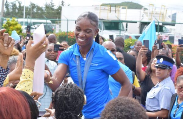 Julien Alfred has been celebrated since her arrival in St Lucia on Tuesday. (Image obtained at guardian.co.tt) Julien Alfred has been celebrated since her arrival in St Lucia on Tuesday. (Image obtained at guardian.co.tt)