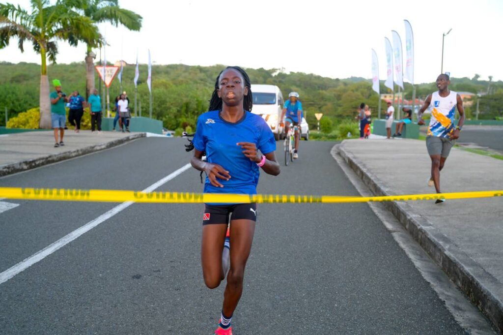 Trinidad and Tobago's Oshea Cummings won gold in the girls' Under-17 1,500m race, during Day 1 at the 2025 Carifta Games, held at the Hasely Crawford Stadium, Port of Spain, on April 19. - File photo by Visual Styles (Image obtained at newsday.co.tt)