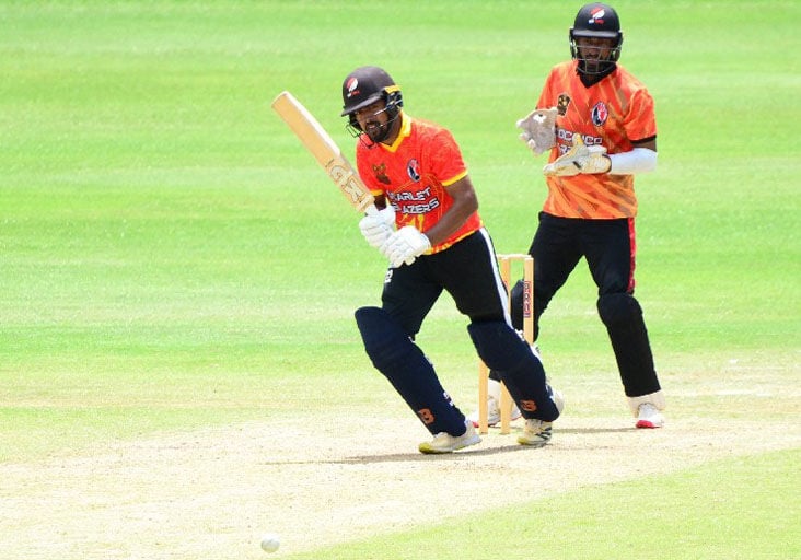TEAM LEADER: Vikash Mohan in action for the Scarlet Blazers in a TTCB National 50-Over Cup match earlier this month. --Photo: ROGER SEEPERSAD (Image obtained from trinidadexpress.com) TEAM LEADER: Vikash Mohan in action for the Scarlet Blazers in a TTCB National 50-Over Cup match earlier this month. --Photo: ROGER SEEPERSAD (Image obtained from trinidadexpress.com)