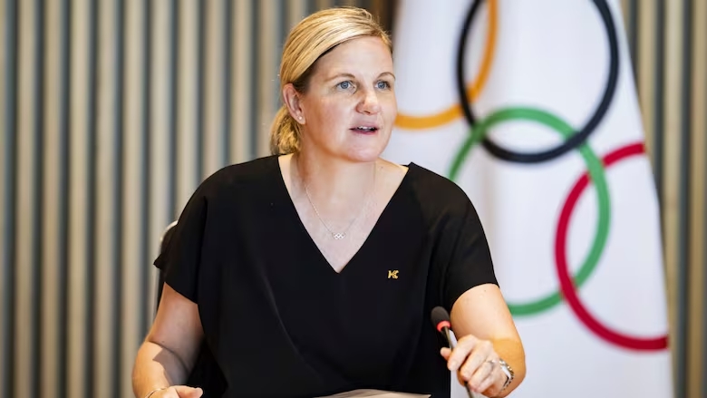 In her third full day in office, Kirsty Coventry promised to create two working groups — to look at how hosts are chosen, and a second analyzing how to 'protect the female category' after controversy in women's boxing at the 2024 Paris Olympics. (Christophe Bott/Keystone via The Associated Press) (Image obtained at cbc.ca)