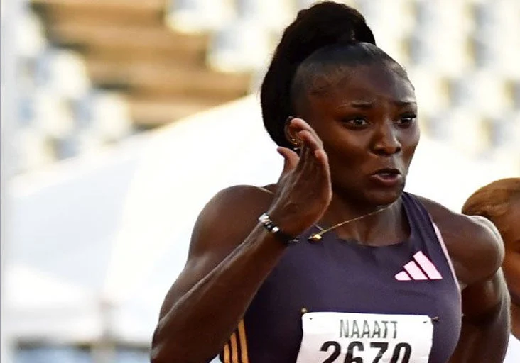 FAST CENTURY: T&T sprinter  Shaniqua Bascombe.   —Photo: DENNIS ALLEN for @TTGameplan (Image obtained at trinidadexpress.com)