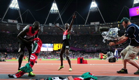 Ezekiel Kemboi (with arms raised) celebrates winning the 3,000m steeplechase at London 2012 with team-mate Abel Kiprop Mutai, who won the bronze, but too many of his colleagues disappointed