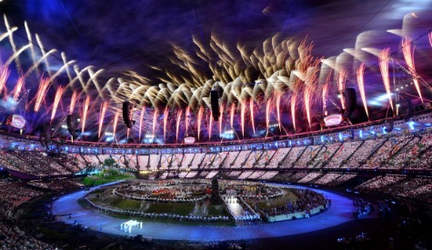 Fireworks burst above the London 2012 Olympic Stadium