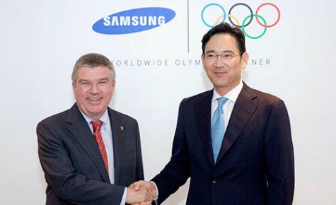 The IOC have resigned Samsung as a TOP sponsor until 2020 at an announcement attended by President Thomas Bach and Jay Y. Lee, vice-chairman of Samsung Electronics ©IOC